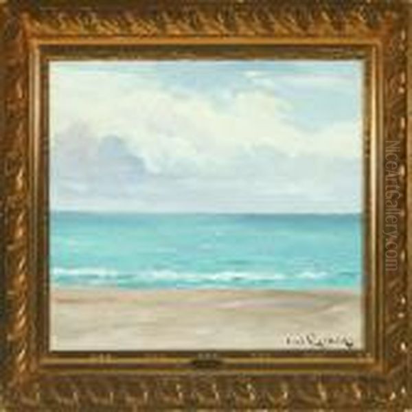 Skagen South Beach In May Oil Painting by Carl Locher