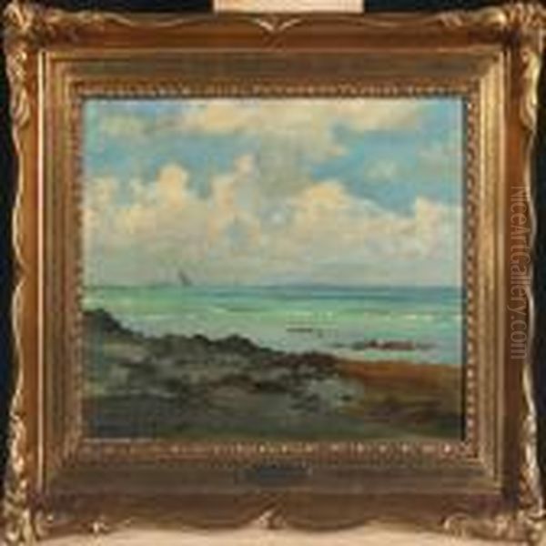 Coastal Scenery With Sailing Ships Oil Painting by Carl Locher