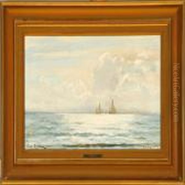 A View From Skagen Beach Towards The Horizon Oil Painting by Carl Locher