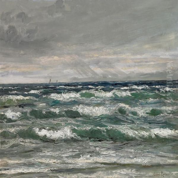 View Of The Sea Oil Painting by Carl Locher