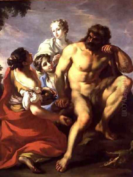 Hercules in the Garden of the Hesperides Oil Painting by Giovanni Antonio Pellegrini