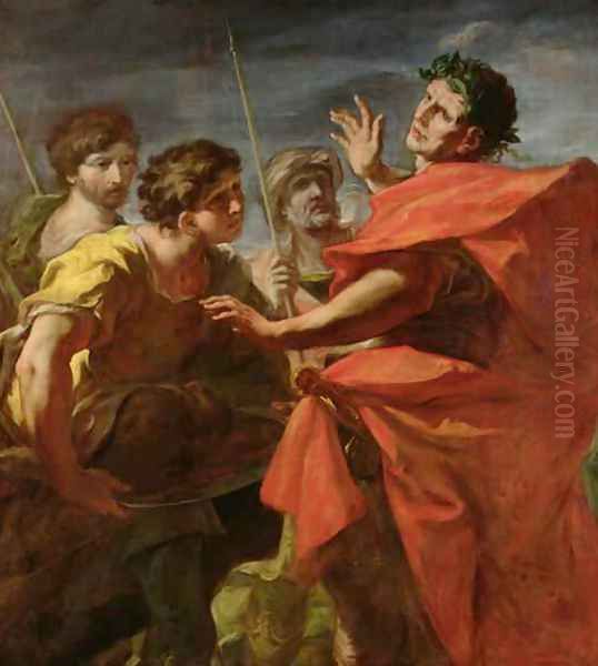 The Head of Pompey 106-48 BC Presented to Caesar 100-44 BC Oil Painting by Giovanni Antonio Pellegrini