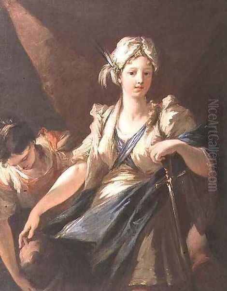 Judith and her Maidservant with the Head of Holofernes, c.1710 Oil Painting by Giovanni Antonio Pellegrini