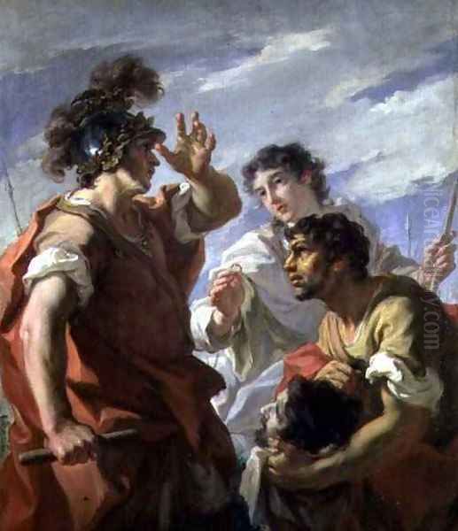 Caesar Before Alexandria Oil Painting by Giovanni Antonio Pellegrini