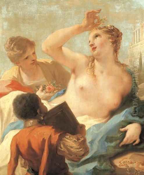 The Bath of Bathsheba Oil Painting by Giovanni Antonio Pellegrini