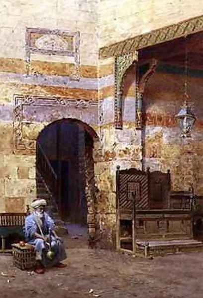 An Interior, Cairo Oil Painting by Harry Sutton Palmer