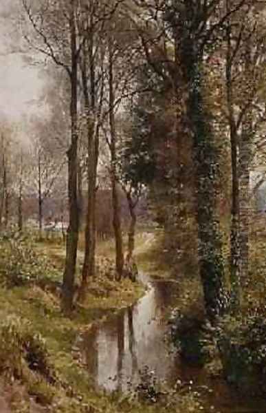 Round My House The Mill Stream, Ockham, 1880-86 Oil Painting by Harry Sutton Palmer