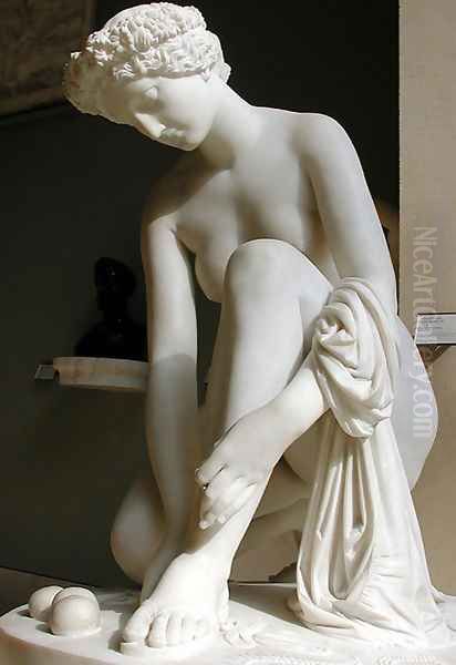 La Toilette d'Atalante [detail #3] (The Toilette of Atalante) Oil Painting by James Pradier