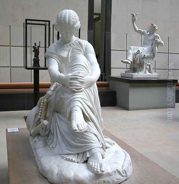 Sappho Oil Painting by James Pradier