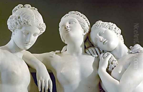 Les Trois Graces [detail #1] (The Three Graces) Oil Painting by James Pradier