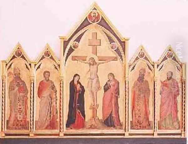 Crucifixion with Saints, 1310 Oil Painting by Buonaguida Pacino di