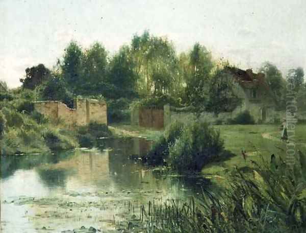 The Village Pond, 1879 Oil Painting by Ernest Parton