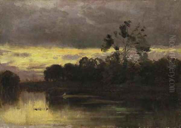 Sunset on the Lake Oil Painting by Ernest Parton