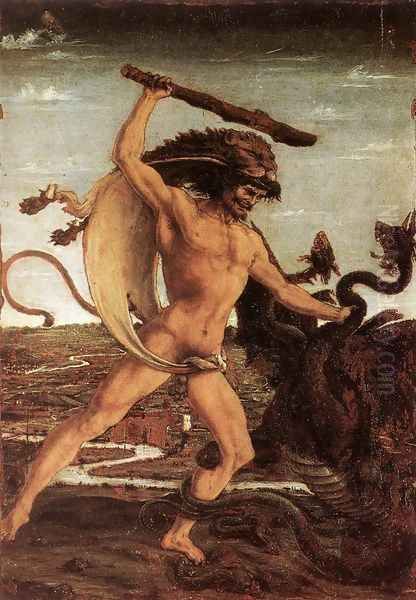 Hercules and the Hydra c. 1475 Oil Painting by Antonio Pollaiolo