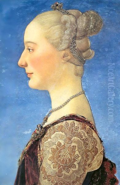 Portrait of a Young Woman c. 1475 Oil Painting by Antonio Pollaiolo