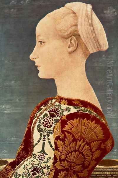 Portrait of a Young Woman c. 1465 Oil Painting by Antonio Pollaiolo