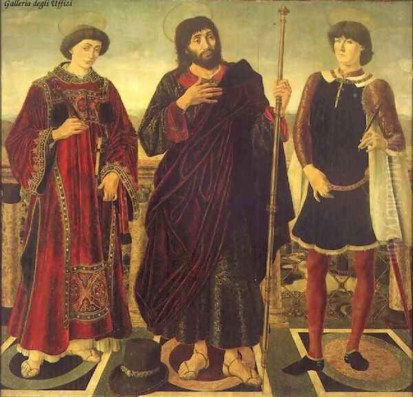 Altarpiece of the SS. Vincent, James and Eustace 1468 by Antonio Pollaiolo