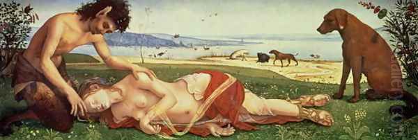 A Satyr Mourning over a Nymph, c.1495 Oil Painting by Cosimo Piero di