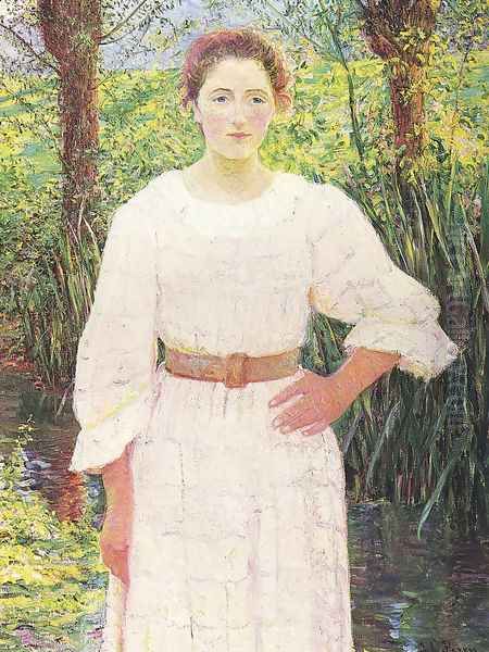 By the Brook, Giverny, France (1909) Oil Painting by Lilla Calbot Perry