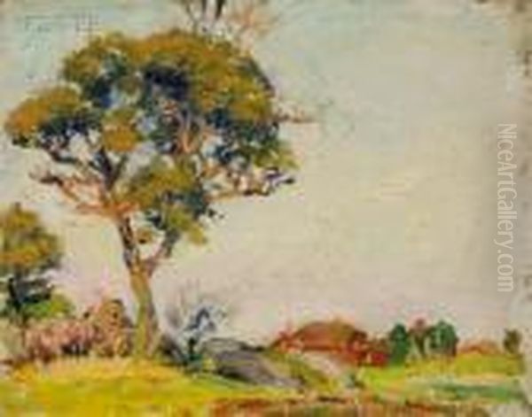 Lot Of Four Landscapes Oil Painting by Robert Henry Logan