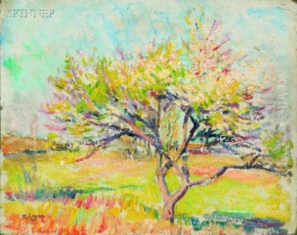 Landscapes: Blooming Tree In Spring Oil Painting by Robert Henry Logan