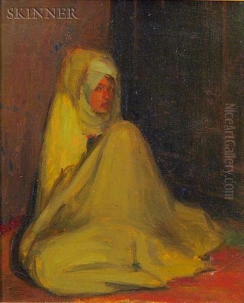 Seated North African Oil Painting by Robert Henry Logan