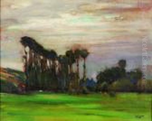 On The Far Side Of The Fields Oil Painting by Robert Henry Logan