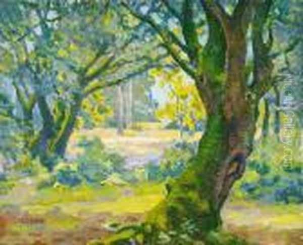 Trees In Summer Oil Painting by Robert Henry Logan