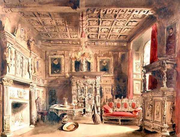 A Tudor Interior Oil Painting by William Henry Lake Price