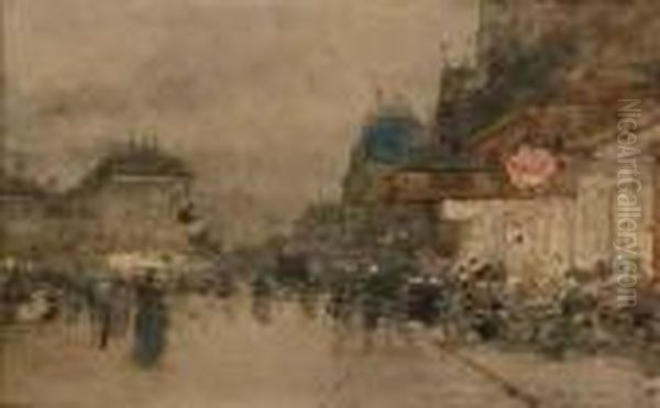 Souvenir De Paris Oil Painting by Luigi Loir