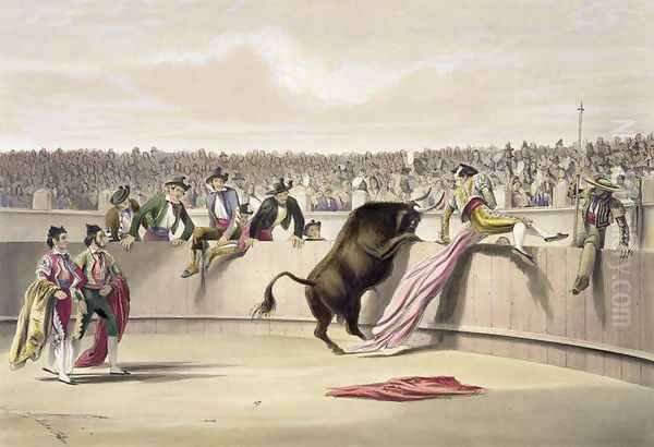 The Bull Leaping the Barriers, 1865 Oil Painting by William Henry Lake Price