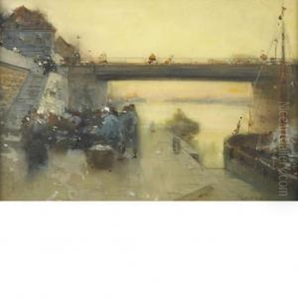 Return Of The Fisherman To Boulogne Oil Painting by Luigi Loir