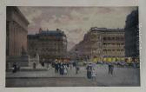 Animation Place De La Bourse Oil Painting by Luigi Loir