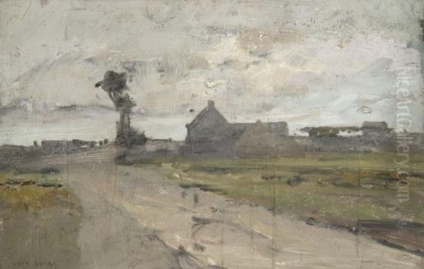 Chemin De Campagne Par Temps Couvert Oil Painting by Luigi Loir