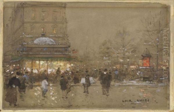 Pariser Strasenszene Oil Painting by Luigi Loir