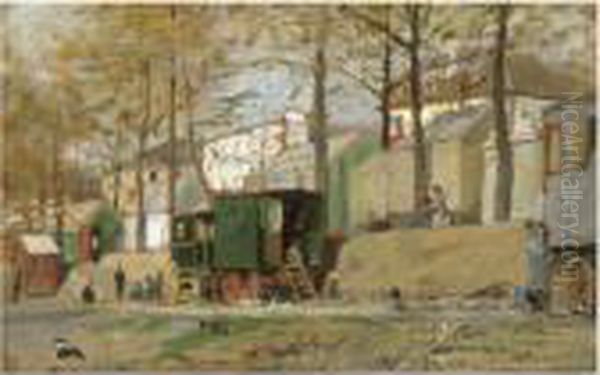 Les Roulottes Oil Painting by Luigi Loir