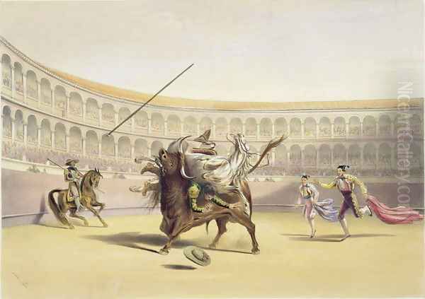 The Bull Tossing the Picador and Horse, 1865 Oil Painting by William Henry Lake Price