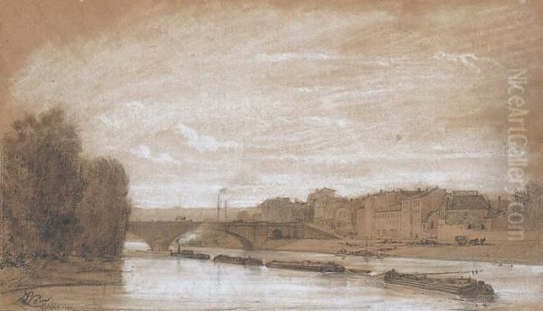 Paris, Bords De Seine Oil Painting by Luigi Loir