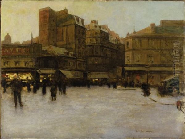 La Place Du Delta, Paris Oil Painting by Luigi Loir