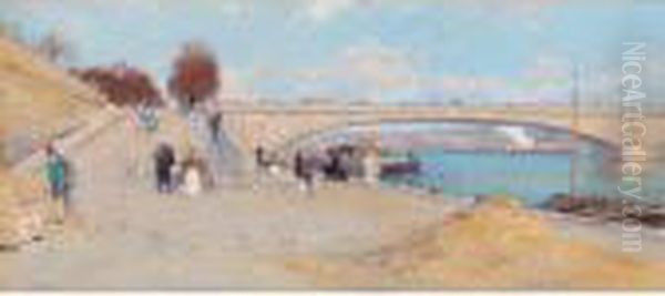 Pont De Seine Oil Painting by Luigi Loir