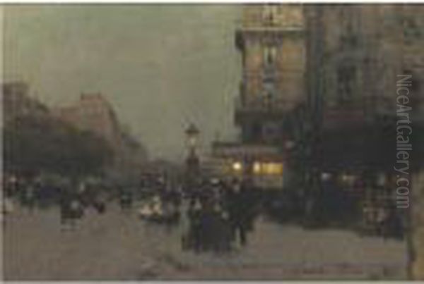 Boulevard Saint Michel Oil Painting by Luigi Loir