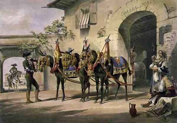 The Mules of the Plaza de Toros, 1865 Oil Painting by William Henry Lake Price