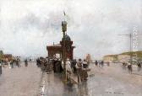 On The Quai In Le Havre Oil Painting by Luigi Loir