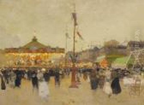 Fete Foraine Oil Painting by Luigi Loir