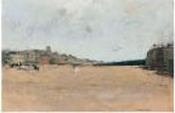 La Mer A Trouville Oil Painting by Luigi Loir