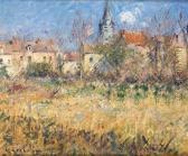 Vue De Village Oil Painting by Gustave Loiseau