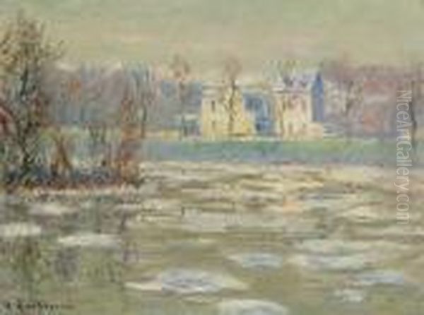 L'oise En Hiver Oil Painting by Gustave Loiseau