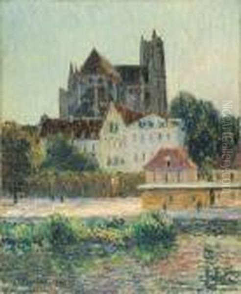 La Cathedrale D'auxerre Oil Painting by Gustave Loiseau