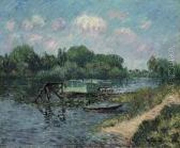 Lavoir Sur La Seine A Herblay Oil Painting by Gustave Loiseau