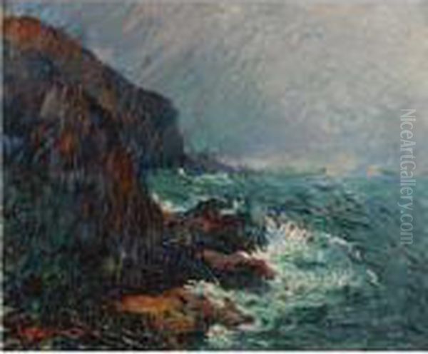 Falaises En Normandie Oil Painting by Gustave Loiseau